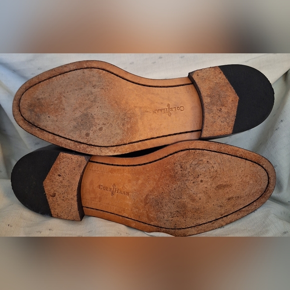 👞COLE HAAN men's dress shoes. Black patent leather, leather soles. Size 10.5 - Picture 8 of 9